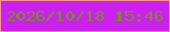 文字の大きさ：1、枠の色：fb9c83、背景の色：cb21ef、文字の色：7b8d2b 無料ブログパーツのブログ時計