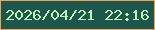 文字の大きさ：2、枠の色：fb9e53、背景の色：1b574c、文字の色：c6f2b0 無料ブログパーツのブログ時計