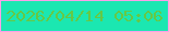 文字の大きさ：1、枠の色：fb9fe8、背景の色：1be7b1、文字の色：65c945 無料ブログパーツのブログ時計
