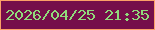 文字の大きさ：1、枠の色：fba067、背景の色：750e4a、文字の色：90db7b 無料ブログパーツのブログ時計
