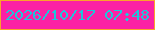 文字の大きさ：4、枠の色：fba22a、背景の色：fb21a4、文字の色：1cc7da 無料ブログパーツのブログ時計