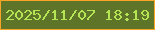 文字の大きさ：4、枠の色：fba527、背景の色：5e7429、文字の色：b5e455 無料ブログパーツのブログ時計