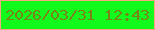 文字の大きさ：1、枠の色：fba583、背景の色：11fa1c、文字の色：78841a 無料ブログパーツのブログ時計