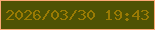 文字の大きさ：5、枠の色：fba875、背景の色：4e5203、文字の色：997a04 無料ブログパーツのブログ時計