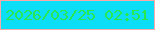文字の大きさ：5、枠の色：fba8a9、背景の色：0bdef6、文字の色：28e851 無料ブログパーツのブログ時計