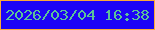 文字の大きさ：3、枠の色：fba937、背景の色：1c03f6、文字の色：5bc298 無料ブログパーツのブログ時計