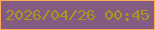 文字の大きさ：2、枠の色：fbab5b、背景の色：845c82、文字の色：ac971e 無料ブログパーツのブログ時計