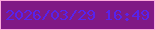 文字の大きさ：5、枠の色：fbabdc、背景の色：801985、文字の色：5822ec 無料ブログパーツのブログ時計