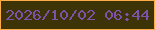 文字の大きさ：1、枠の色：fbac49、背景の色：3c3307、文字の色：7d52a8 無料ブログパーツのブログ時計
