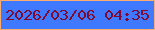 文字の大きさ：1、枠の色：fbad6f、背景の色：3e79ff、文字の色：800a2d 無料ブログパーツのブログ時計