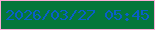 文字の大きさ：2、枠の色：fbadd7、背景の色：04773b、文字の色：095fc8 無料ブログパーツのブログ時計