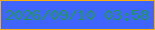 文字の大きさ：3、枠の色：fbae08、背景の色：4064fe、文字の色：22975a 無料ブログパーツのブログ時計