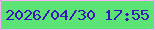 文字の大きさ：2、枠の色：fbb0fb、背景の色：5be375、文字の色：3816bd 無料ブログパーツのブログ時計