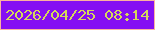 文字の大きさ：3、枠の色：fbb2a0、背景の色：850ff3、文字の色：d5d85b 無料ブログパーツのブログ時計