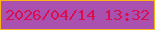 文字の大きさ：2、枠の色：fbb317、背景の色：aa51b0、文字の色：d9104f 無料ブログパーツのブログ時計