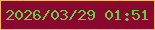 文字の大きさ：3、枠の色：fbb370、背景の色：89082e、文字の色：69cc44 無料ブログパーツのブログ時計