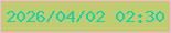 文字の大きさ：3、枠の色：fbb3e3、背景の色：c1cb6f、文字の色：15d4aa 無料ブログパーツのブログ時計