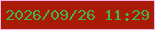 文字の大きさ：1、枠の色：fbb5e6、背景の色：a91b07、文字の色：46b04a 無料ブログパーツのブログ時計