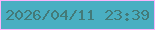 文字の大きさ：5、枠の色：fbb5fb、背景の色：4aafc2、文字の色：437a78 無料ブログパーツのブログ時計