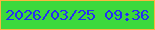 文字の大きさ：3、枠の色：fbb640、背景の色：3cd93d、文字の色：252df4 無料ブログパーツのブログ時計