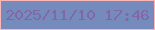 文字の大きさ：5、枠の色：fbb6b7、背景の色：748bbb、文字の色：8266aa 無料ブログパーツのブログ時計