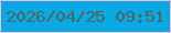 文字の大きさ：5、枠の色：fbb9e5、背景の色：06a9e3、文字の色：4d6561 無料ブログパーツのブログ時計
