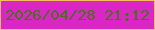 文字の大きさ：1、枠の色：fbbb62、背景の色：d827c2、文字の色：4e6b23 無料ブログパーツのブログ時計
