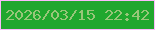 文字の大きさ：4、枠の色：fbbbfc、背景の色：20a72e、文字の色：98c679 無料ブログパーツのブログ時計