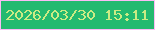 文字の大きさ：5、枠の色：fbbcf6、背景の色：23ba70、文字の色：cbeb84 無料ブログパーツのブログ時計