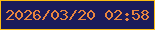 文字の大きさ：1、枠の色：fbbd13、背景の色：1b1b5a、文字の色：e8853f 無料ブログパーツのブログ時計
