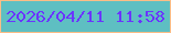 文字の大きさ：4、枠の色：fbbd86、背景の色：5ebfc2、文字の色：6b34ff 無料ブログパーツのブログ時計