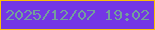 文字の大きさ：2、枠の色：fbbf07、背景の色：7436e5、文字の色：73a09c 無料ブログパーツのブログ時計