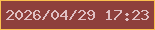 文字の大きさ：5、枠の色：fbc04f、背景の色：8e403c、文字の色：dfc0c3 無料ブログパーツのブログ時計