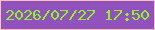 文字の大きさ：5、枠の色：fbc1bd、背景の色：9252bd、文字の色：8ef623 無料ブログパーツのブログ時計