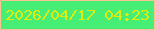 文字の大きさ：1、枠の色：fbc293、背景の色：47ee75、文字の色：e0ed10 無料ブログパーツのブログ時計