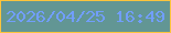 文字の大きさ：4、枠の色：fbc43c、背景の色：629694、文字の色：719efc 無料ブログパーツのブログ時計