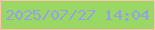 文字の大きさ：4、枠の色：fbc6af、背景の色：9bd765、文字の色：93a1e8 無料ブログパーツのブログ時計