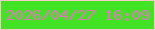 文字の大きさ：3、枠の色：fbc8c9、背景の色：42e224、文字の色：e476bd 無料ブログパーツのブログ時計