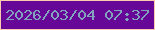 文字の大きさ：5、枠の色：fbcbaf、背景の色：670797、文字の色：82a2be 無料ブログパーツのブログ時計