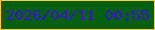 文字の大きさ：1、枠の色：fbcc3f、背景の色：03600f、文字の色：3b11d4 無料ブログパーツのブログ時計