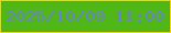文字の大きさ：1、枠の色：fbcf10、背景の色：50b816、文字の色：6984c5 無料ブログパーツのブログ時計