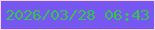 文字の大きさ：5、枠の色：fbd0f3、背景の色：7657f0、文字の色：33c450 無料ブログパーツのブログ時計