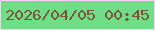 文字の大きさ：1、枠の色：fbd0f7、背景の色：6ede88、文字の色：7b543a 無料ブログパーツのブログ時計