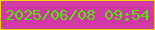 文字の大きさ：1、枠の色：fbd202、背景の色：d139a5、文字の色：4be902 無料ブログパーツのブログ時計