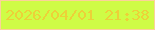 文字の大きさ：3、枠の色：fbd299、背景の色：cffc46、文字の色：ecd138 無料ブログパーツのブログ時計