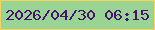 文字の大きさ：3、枠の色：fbd361、背景の色：9ad495、文字の色：4a1071 無料ブログパーツのブログ時計