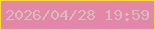 文字の大きさ：3、枠の色：fbd742、背景の色：e287a7、文字の色：d9bbbf 無料ブログパーツのブログ時計