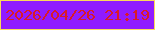 文字の大きさ：2、枠の色：fbd95a、背景の色：901bff、文字の色：d91b29 無料ブログパーツのブログ時計