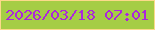 文字の大きさ：4、枠の色：fbda8a、背景の色：a5cd45、文字の色：ac26dc 無料ブログパーツのブログ時計