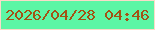 文字の大きさ：1、枠の色：fbdbc8、背景の色：5df6a5、文字の色：a35214 無料ブログパーツのブログ時計